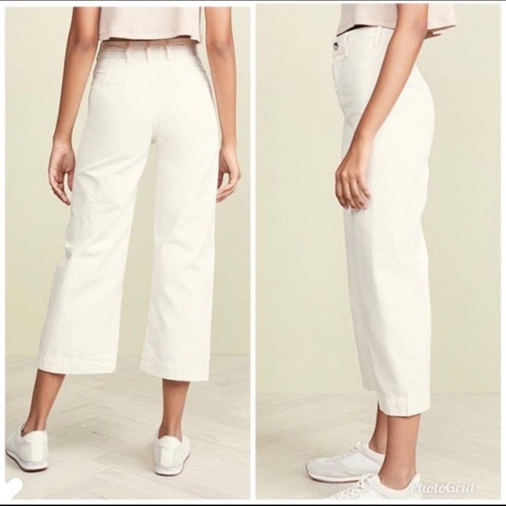 Free People size 26 cream wide leg crop “Patti” jeans